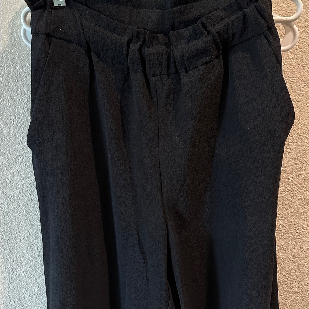 H&M Black Textured Pants